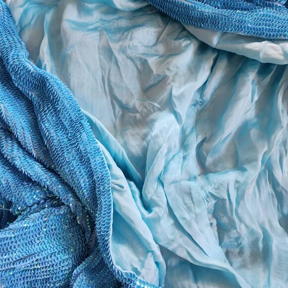 Retrofete Gabrielle Robe Dress in Blue Sequins Size XS NWOT Long Sleeve Belt - Picture 13 of 13